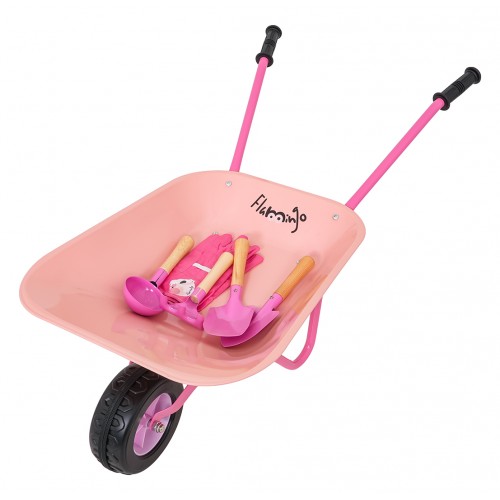 Little Gardener's Set with Wheelbarrow Pink