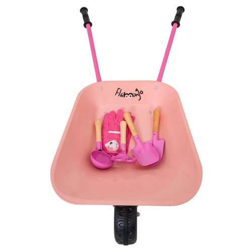 Little Gardener's Set with Wheelbarrow Pink