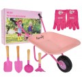 Little Gardener's Set with Wheelbarrow Pink