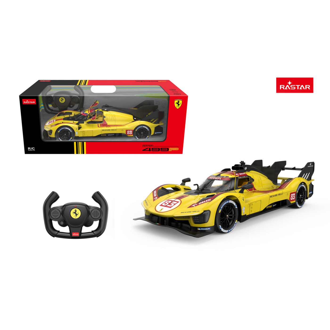 R/C car 1:14 Ferrari 499P Yellow RASTAR