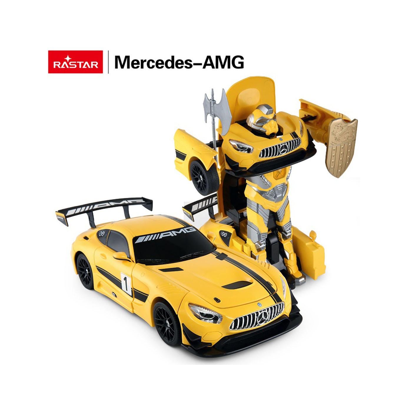 Car/Robot 2in1 R/C 1:14 Mercedes-AMG GT3 Yellow RASTAR