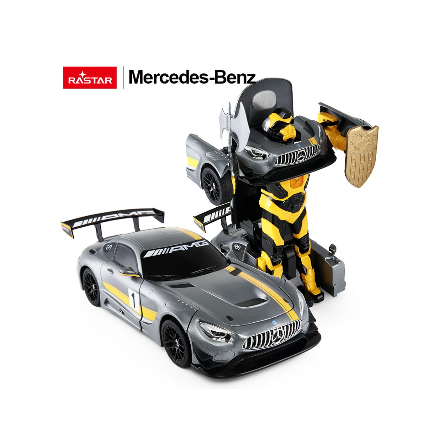Car/Robot 2in1 R/C 1:14 Mercedes-AMG GT3 Gray RASTAR