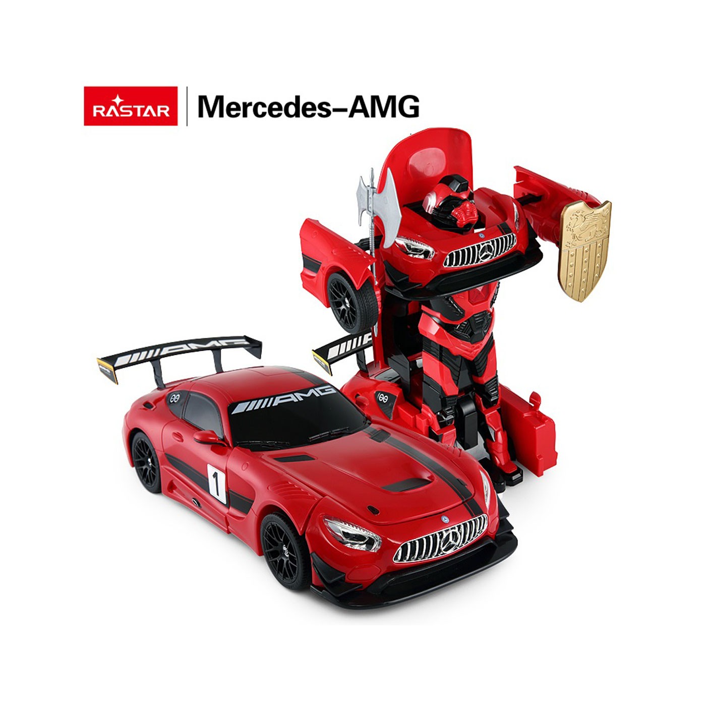 Car/Robot 2in1 R/C 1:14 Mercedes-AMG GT3 Red RASTAR