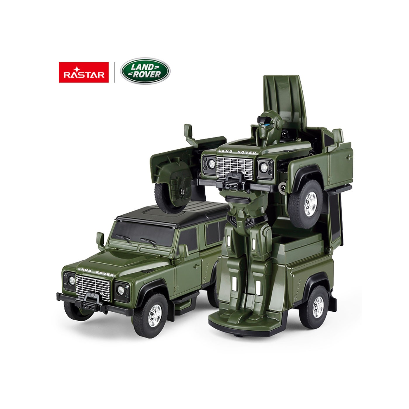 Metal Car/Robot 2in1 1:32 Land Rover Defender Green RASTAR