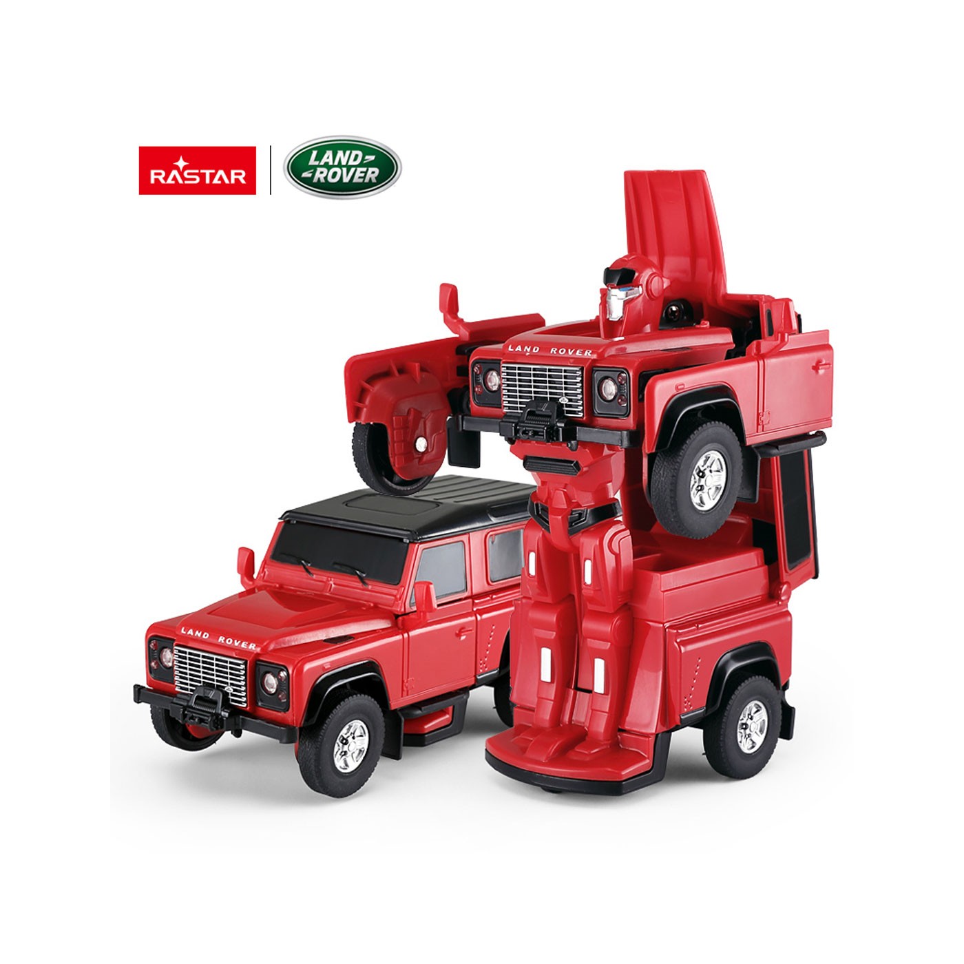 Metal Car/Robot 2in1 1:32 Land Rover Defender Red RASTAR