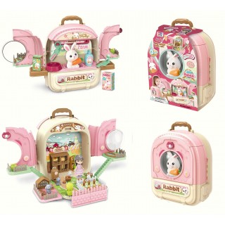 Cheerful Bunny with Backpack + Accessories