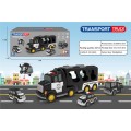 Black Police Tow Truck + Cars