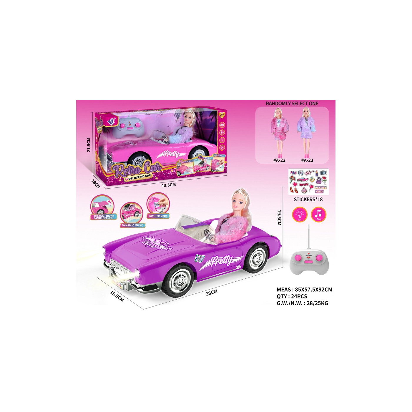 Pink R/C Car + Doll