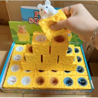 Soft Cheese Cube with a Jumping Mouse