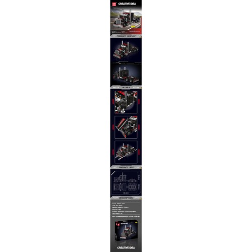 Black Truck Building Block Set 1814pcs.
