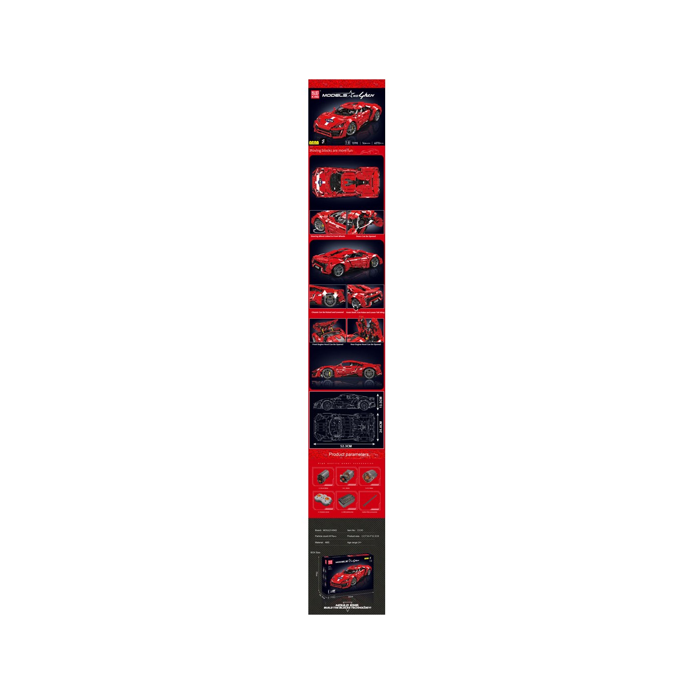Red Sports Car Brick Set 4070pcs.