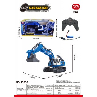 R/C Excavator Blue 1:18