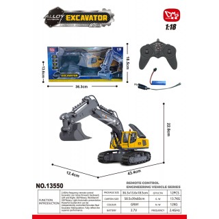 R/C Excavator Yellow/Gray 1:18