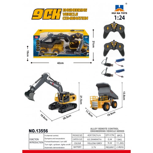 R/C Excavator + Dumper 1:24