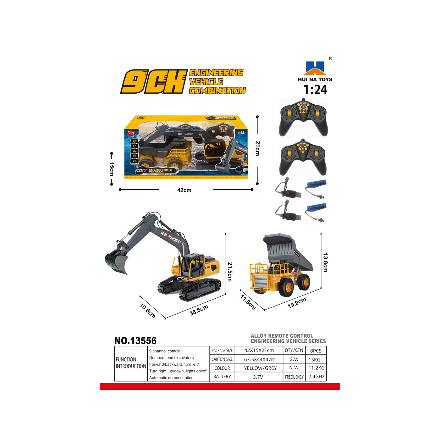 R/C Excavator + Dumper 1:24