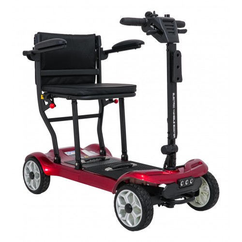 EasyGo Red Four-Wheel Electric Scooter for Seniors