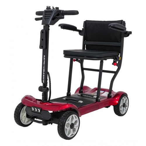 EasyGo Red Four-Wheel Electric Scooter for Seniors