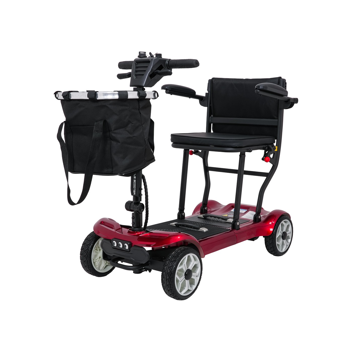 EasyGo Red Four-Wheel Electric Scooter for Seniors