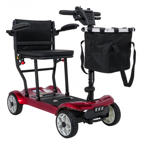 EasyGo Red Four-Wheel Electric Scooter for Seniors