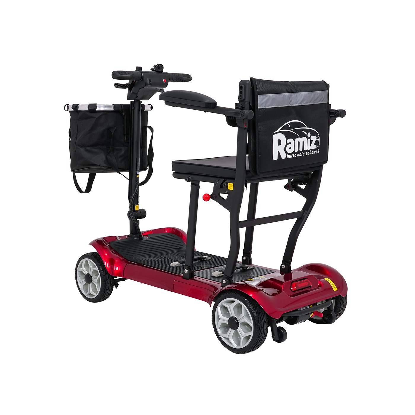 EasyGo Red Four-Wheel Electric Scooter for Seniors