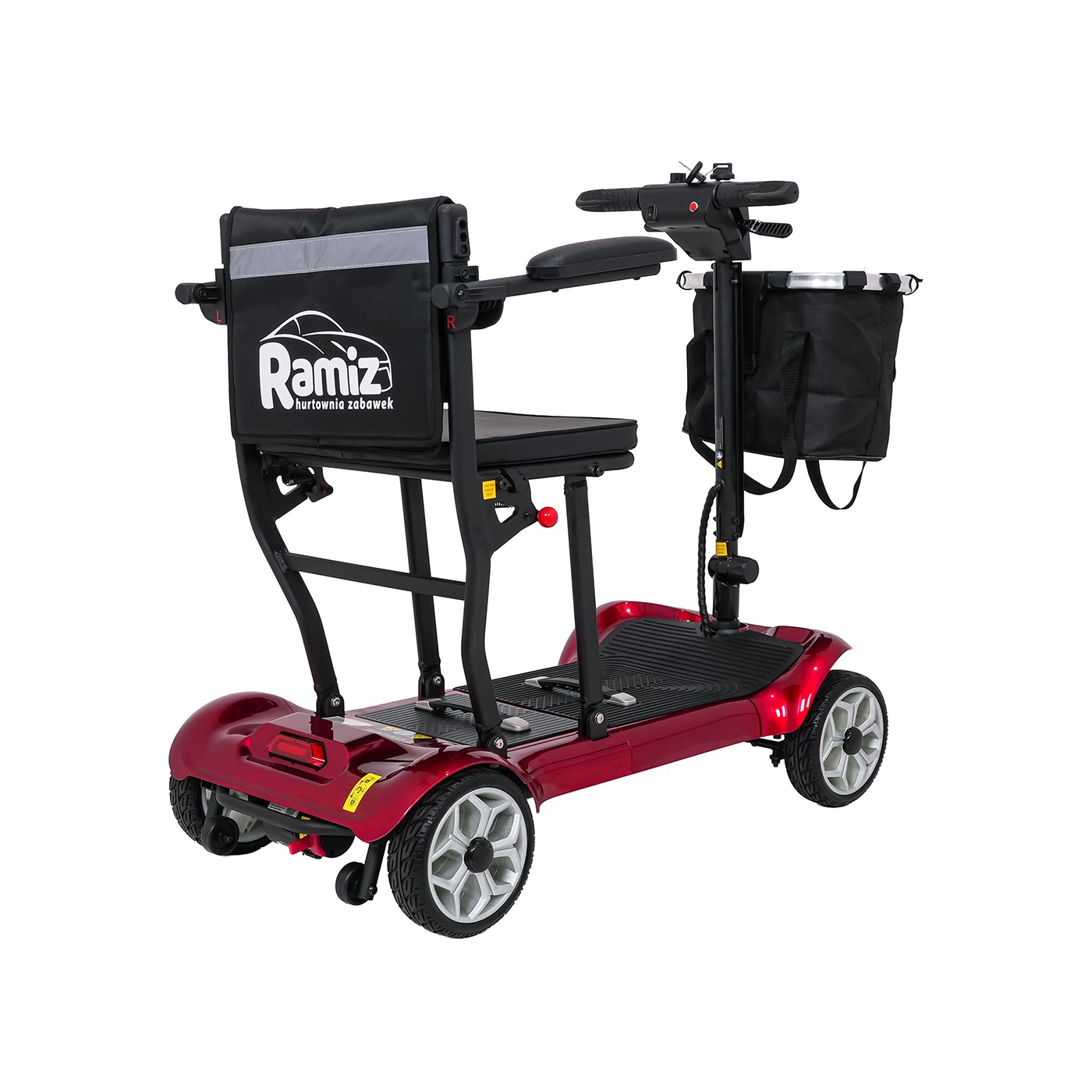 EasyGo Red Four-Wheel Electric Scooter for Seniors