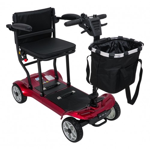 EasyGo Red Four-Wheel Electric Scooter for Seniors