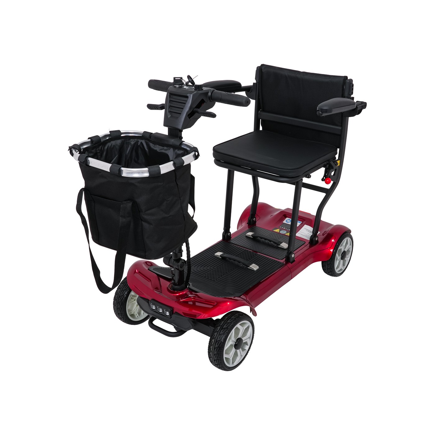 EasyGo Red Four-Wheel Electric Scooter for Seniors