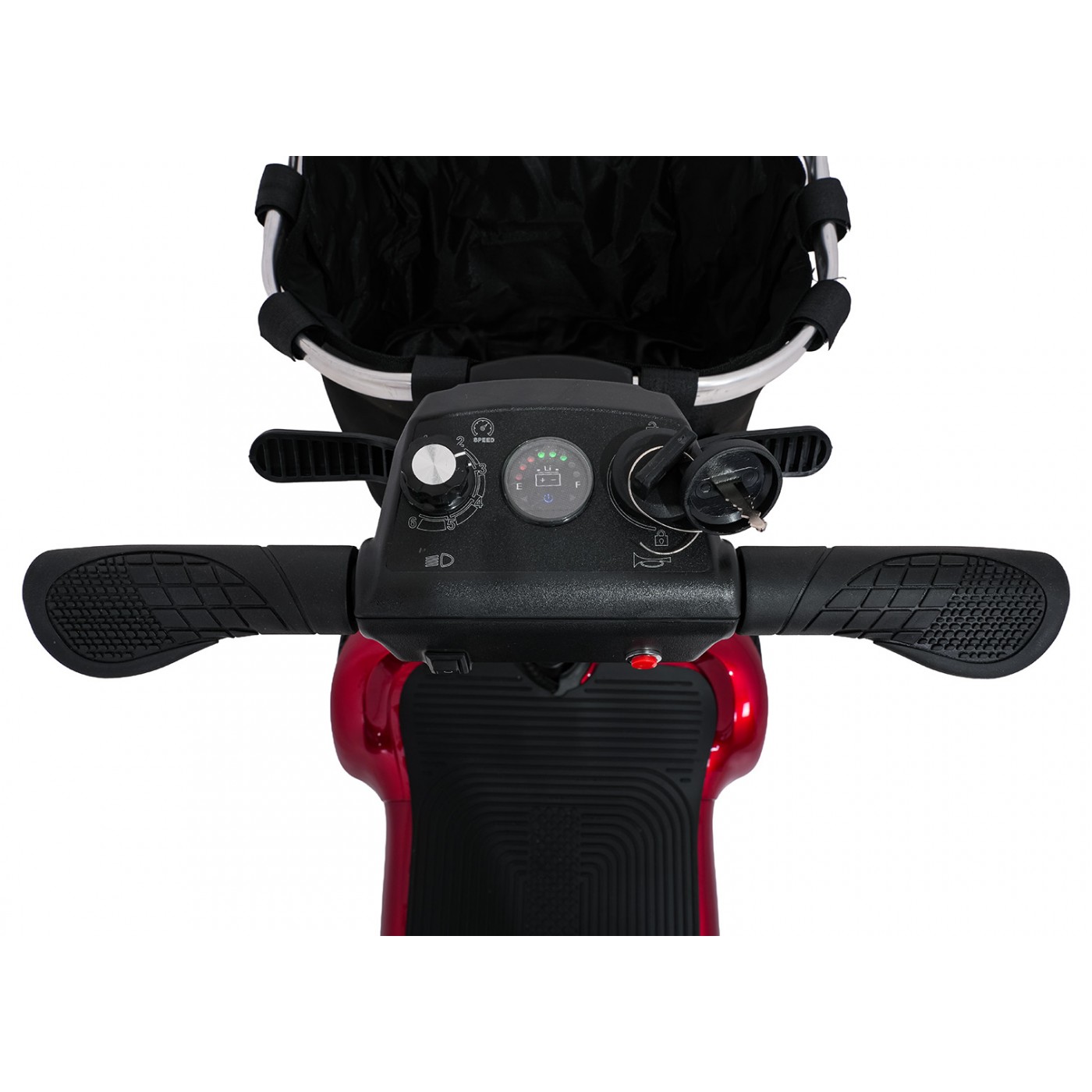 EasyGo Red Four-Wheel Electric Scooter for Seniors