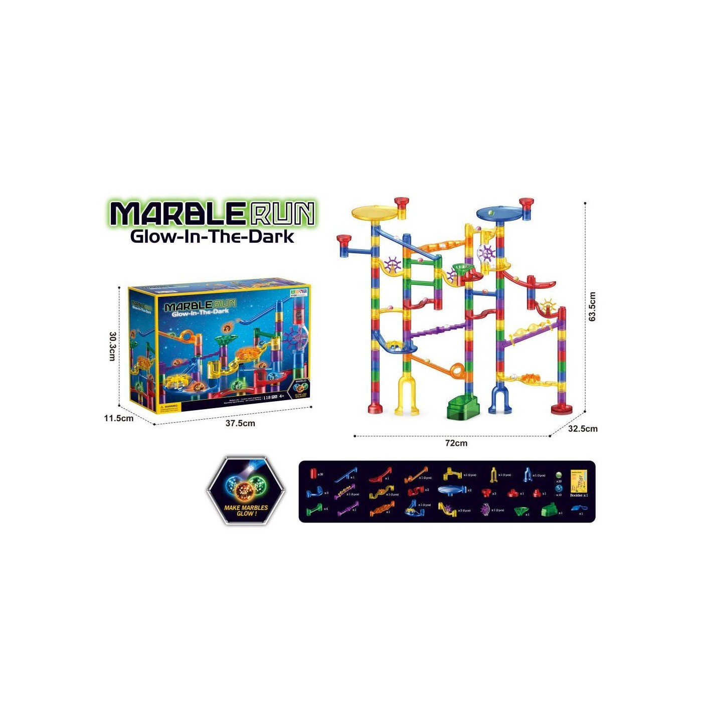 Glow in the Dark Ball Track 118pcs.