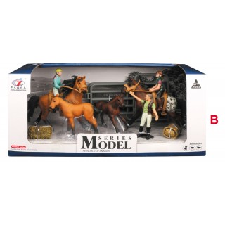 Set of Horses with Figurines