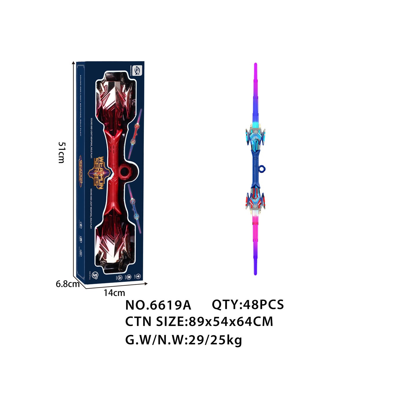 Double-Sided Glowing Blue Sword