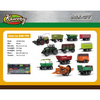 MEGA Metal Set Tractor and Harvester + Trailers