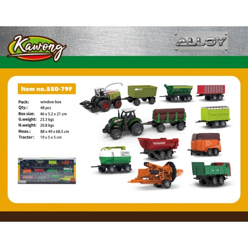 MEGA Metal Set Tractor and Harvester + Trailers