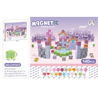 Magnetic Cubes Set, Magnetic bricks 140el.