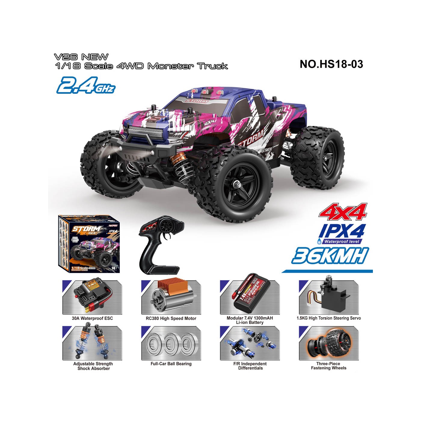 R/C 2.4GHz STORM car