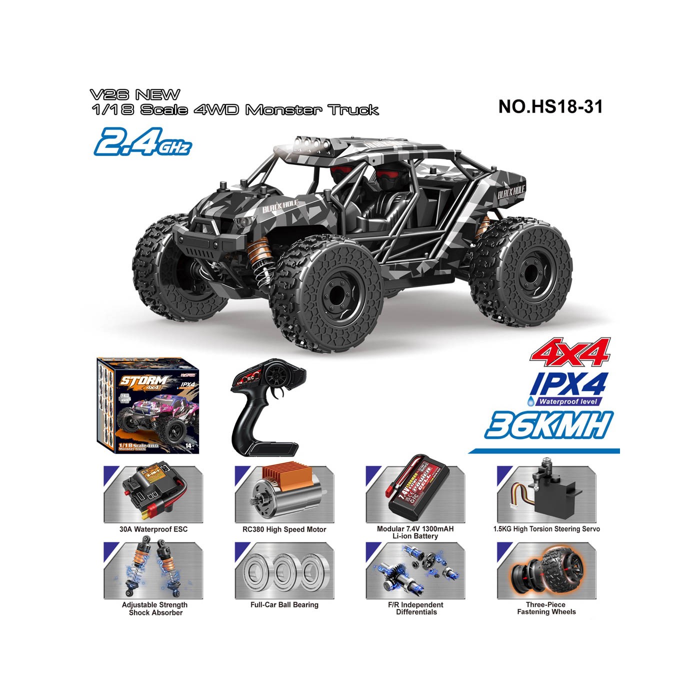 R/C 2.4GHz MONSTER car