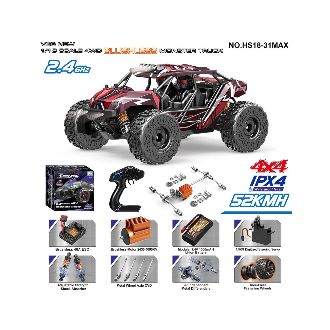 R/C 2.4GHz MONSTER MAX car