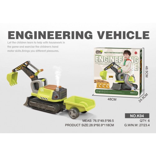 Multifunctional Ride-on Excavator with Trailer