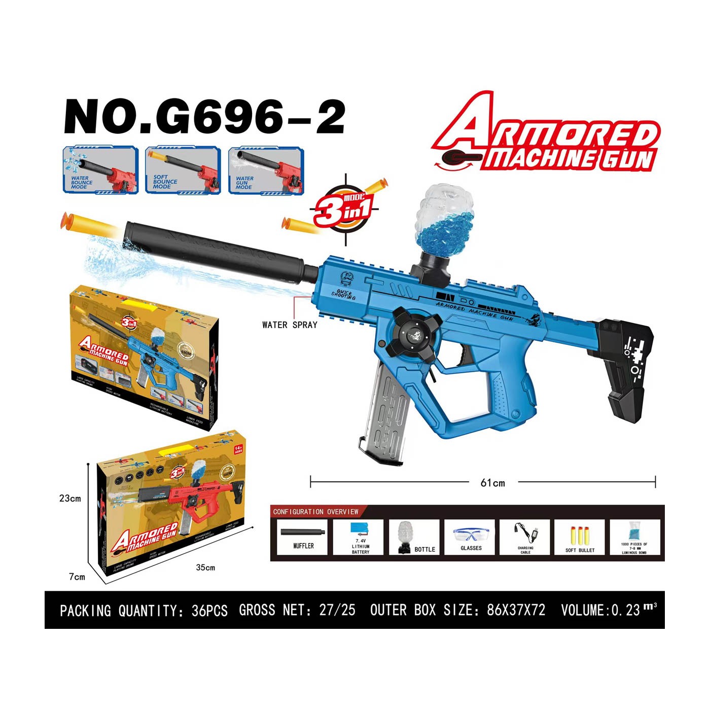 Water Ball Gun Gel Blue