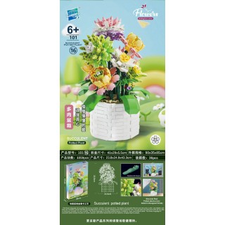 Brick set Bouquet with Pot 1059el.