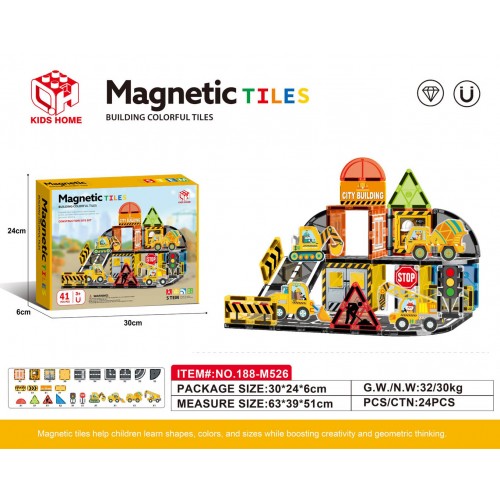 Set of Construction Site Magnetic Bricks 41el.