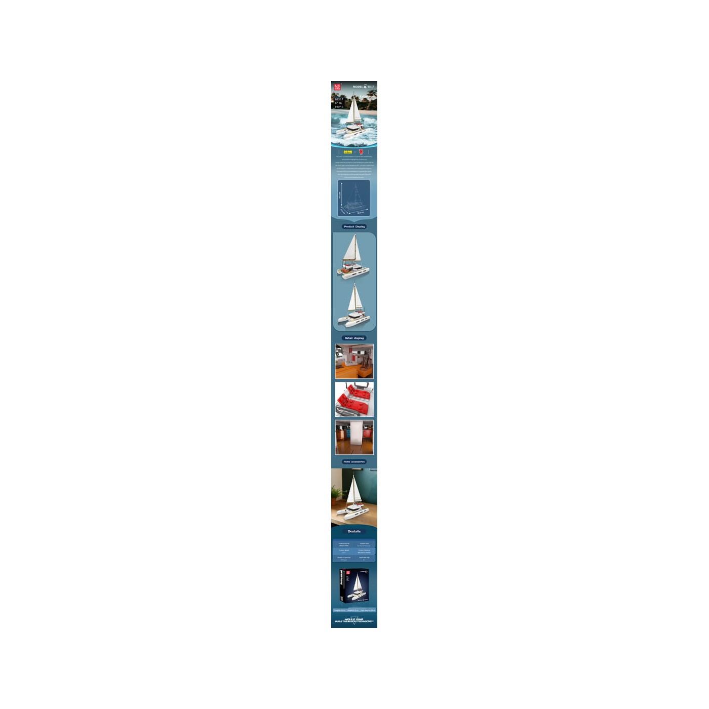 Sailing boat set 890el.