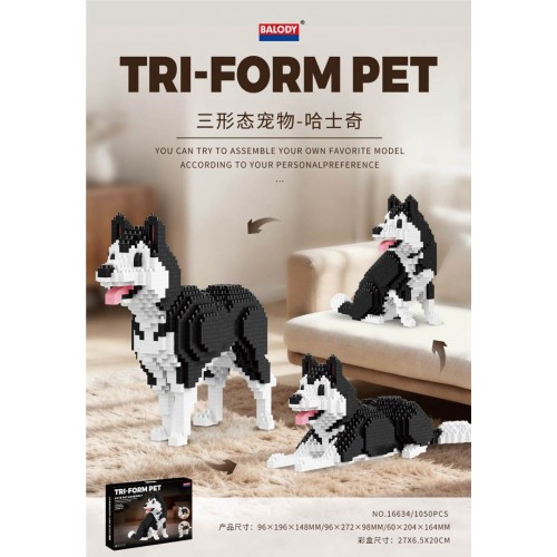 Husky dog 3in1 bricks set 1050el.