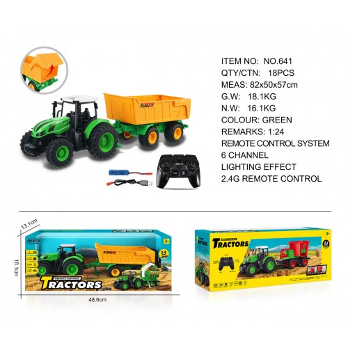 Tractor with openable yellow semi-trailer R/C 1:24