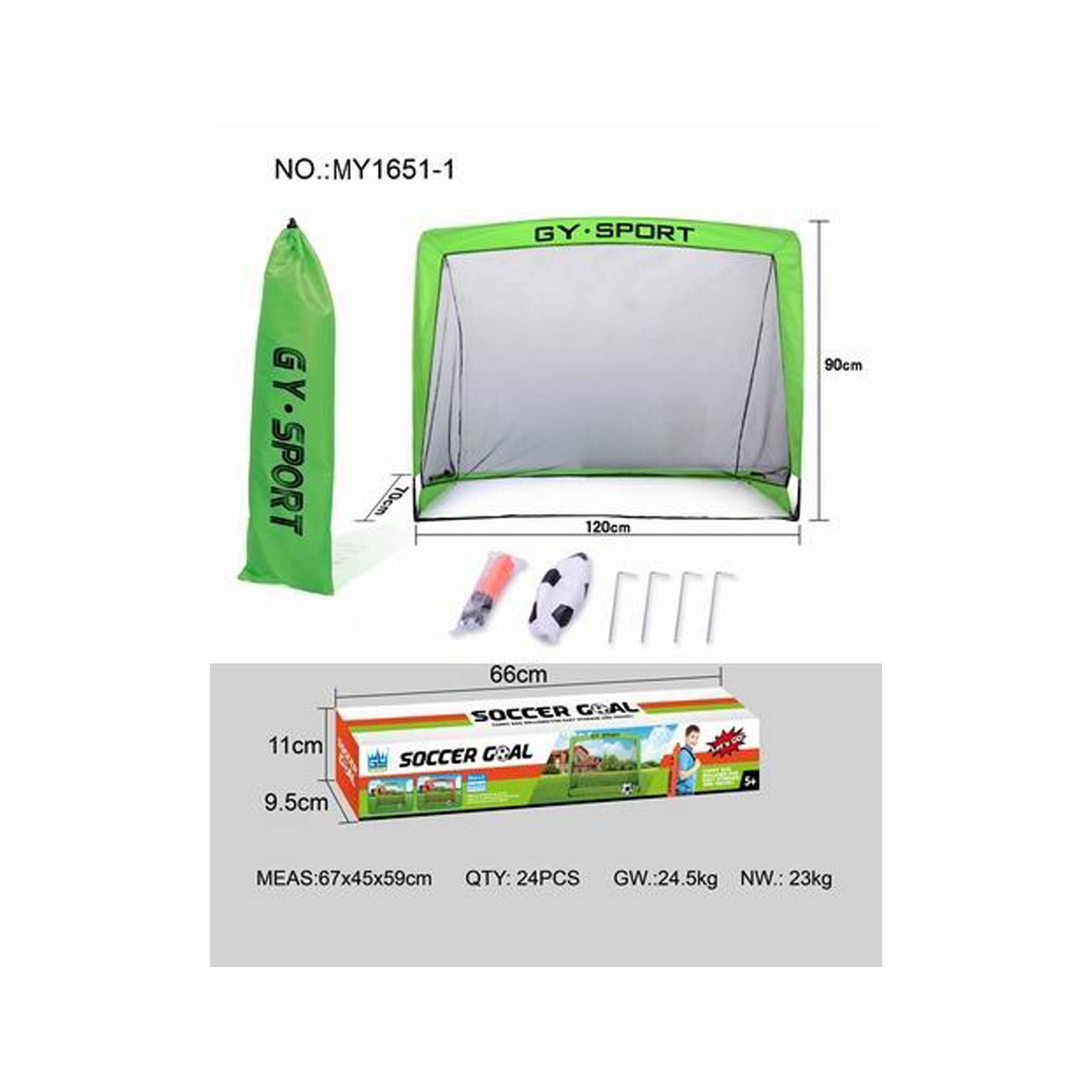 Folding Green Goal + Accessories