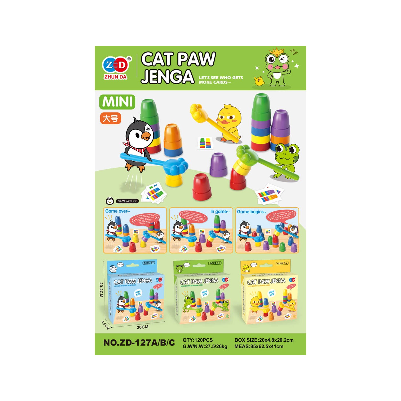 Handicraft Game Cups + Cards Frog Edition