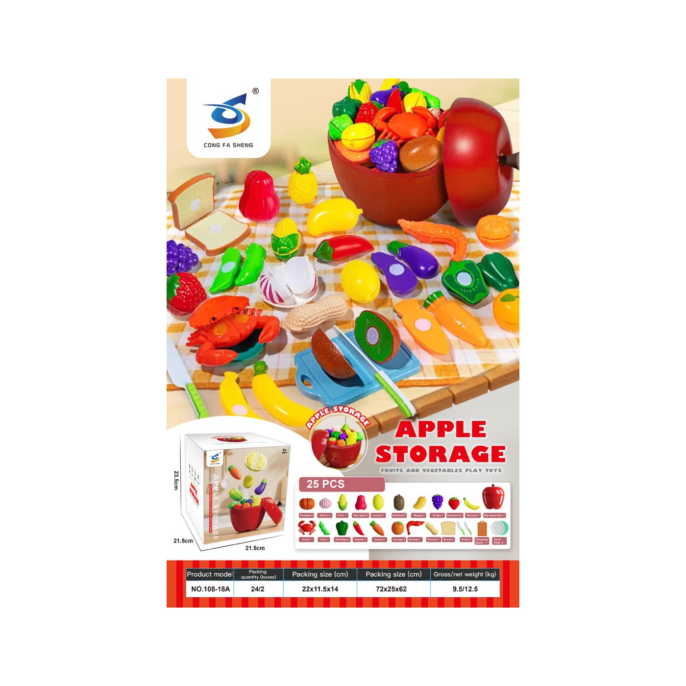 Fruit Slicing and Accessory Set in Apple