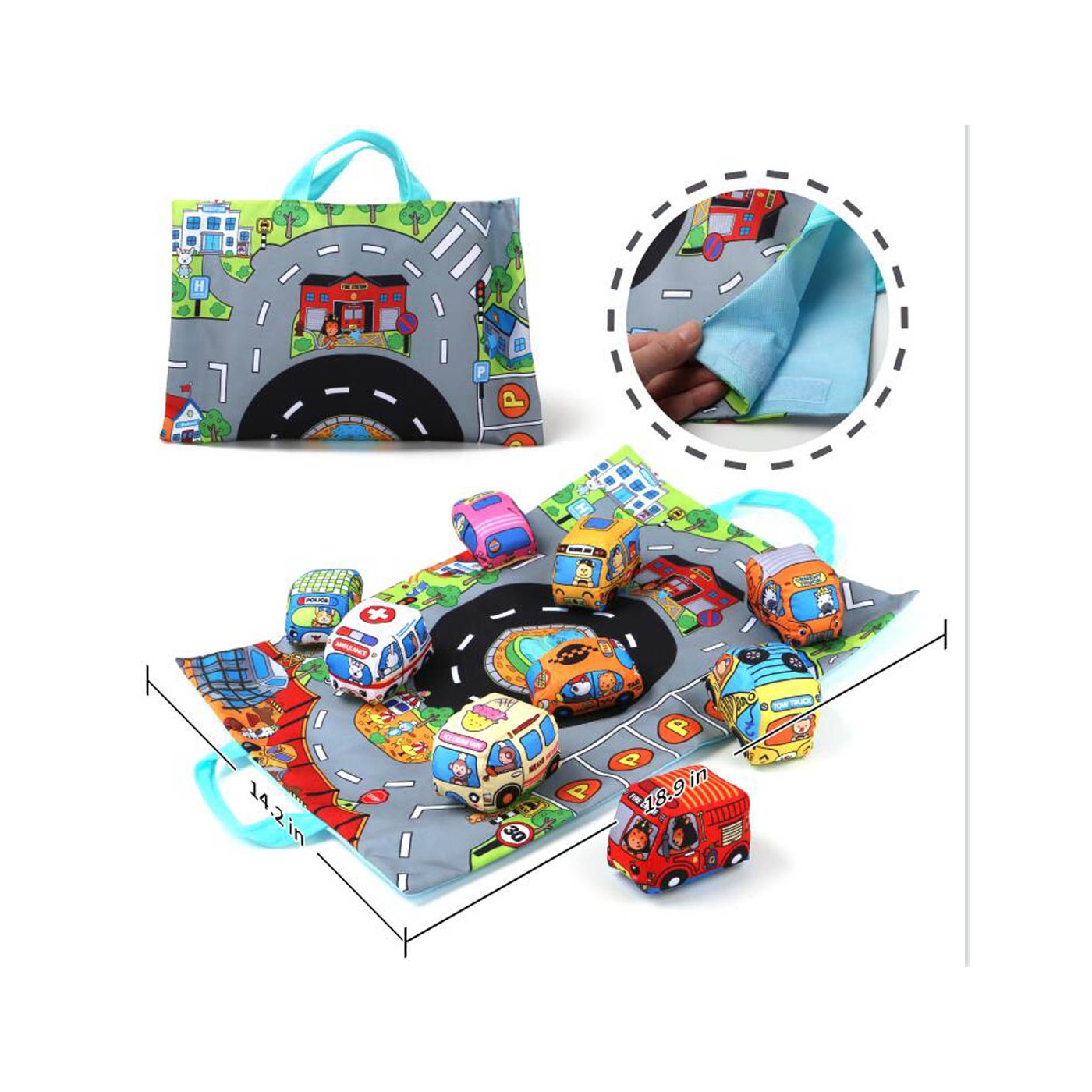 Set of Soft Cars with Track + Bag