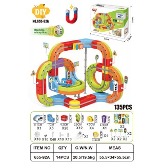 Magnetic Coloured Railway 140el.