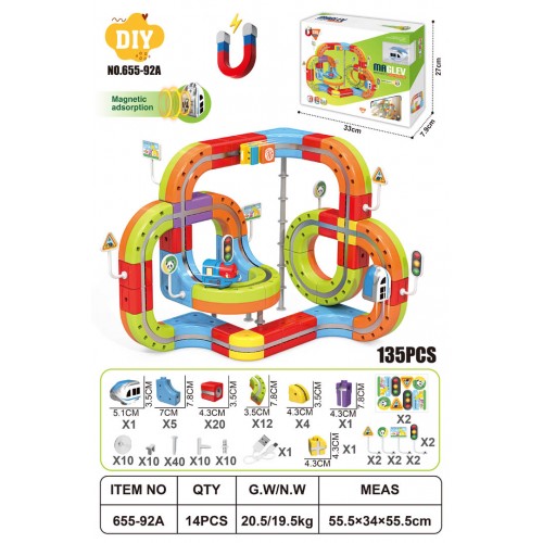 Magnetic Coloured Railway 140el.